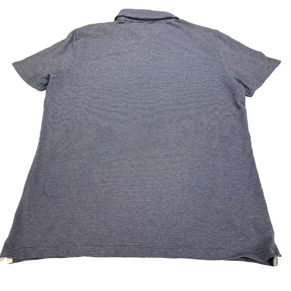 Banana Republic Polo Shirt Mens Large Blue Striped Standard Fit Golf Performance - Picture 10 of 11